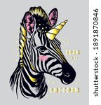 Fashion Zebra With Gold Unicorn ...