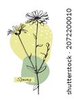 chamomile flower minimal print... | Shutterstock .eps vector #2072200010
