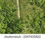 Small photo of A trekking path to nong ping,Hongkong. Top view of path to nong ping.