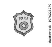 police badge doodle icon | Shutterstock .eps vector #1076228270