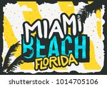 miami beach florida summer... | Shutterstock .eps vector #1014705106