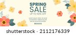 spring sale with blossom... | Shutterstock .eps vector #2112176339