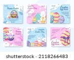 happy easter day post template... | Shutterstock .eps vector #2118266483