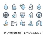 water related color line icon... | Shutterstock .eps vector #1740383333