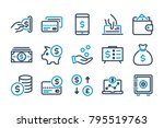 money and payment related line... | Shutterstock .eps vector #795519763