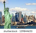 New York City With Statur Of...