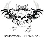 skull tribal tattoo in vector... | Shutterstock .eps vector #137600723