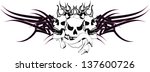 skull tribal tattoo in vector... | Shutterstock .eps vector #137600726