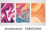 three paintings with marbling.... | Shutterstock .eps vector #528052360