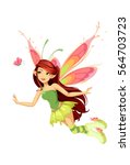 Flying Butterfly Fairy Vector...