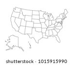 usa outline map. detailed... | Shutterstock .eps vector #1015915990