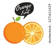 orange whole and slice of... | Shutterstock .eps vector #1271611429