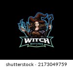 witch mascot logo design. lady... | Shutterstock .eps vector #2173049759