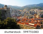 Panorama view on Le Condamine district from fortification wall in Monaco-Ville, Monaco.