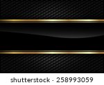 black stripe with gold border... | Shutterstock .eps vector #258993059