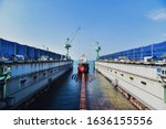 Dry Dock With Cargo Ship...