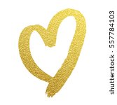 Heart Gold Foil Glitter Vector...