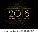 vector 2018 new year black... | Shutterstock .eps vector #671090536