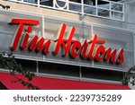 Small photo of Toronto, ON, Canada - December 08, 2022: Tim Hortons Inc., commonly nicknamed Tim's, or Timmie's is a Canadian multinational coffeehouse and restaurant chain