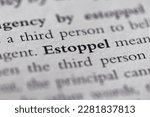 Small photo of estoppel printed in text on page as visual aid or business law reference