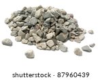 Pale Of Crushed Stone Isolated...