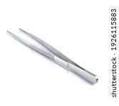 Small photo of stainless steel tweezers with serrated tips