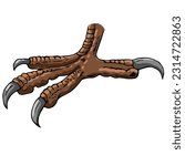
 Science ofFeet and Claws,Flesh-eating bird, Eagle feet, talons clipart page for kids.Vector illustration of Feet and Claws,Flesh-eating bird, Eagle feet, talons on white background.
