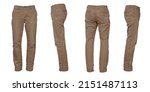 Slim silhouette chinos cutout, front, back, left and right
