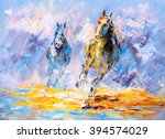 Oil Painting   Running Horse