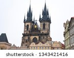 Church of Mother of God before Týn (Church of Our Lady before Týn) and old houses, Old Town of Prague, Czech Republic