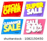 set sale tags  discount banners ... | Shutterstock .eps vector #1082150450