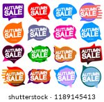 set autumn sale  speech bubble... | Shutterstock .eps vector #1189145413