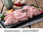 Small photo of Aged uncooked fresh cut pork jowls
