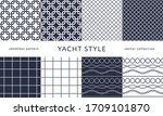 set of nautical seamless... | Shutterstock .eps vector #1709101870