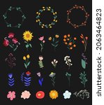 floral hand draw  constructor.... | Shutterstock .eps vector #2063464823