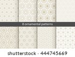 set of  ight oriental patterns. ... | Shutterstock .eps vector #444745669