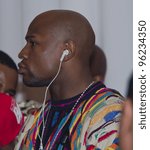 Small photo of ORLANDO, FLORIDA - FEB. 25: Welterweight boxing champion Floyd Mayweather appears at the VIP party at the Ballroom in Orlando on Feb. 25, 2012 in Orlando Florida.