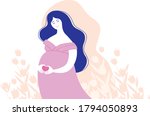 beautiful smiling pregnant... | Shutterstock .eps vector #1794050893