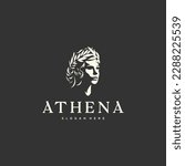 Athena the goddess vector logo illustration design