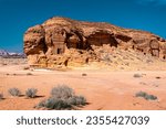 Hegra - UNESCO World Heritage Site in Saudi Arabia. Popular tourist attraction.