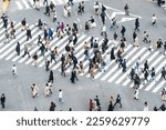 Small photo of Tokyo, Japan - Nov 28, 2022: Crowded Japanese people, Asian traveler walk cross road at Shibuya scramble crossing. Tourist transport, Asia tourism, commuter transportation or city life