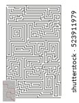large vector vertical maze with ... | Shutterstock .eps vector #523911979