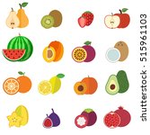 fruits collection flat design... | Shutterstock .eps vector #515961103