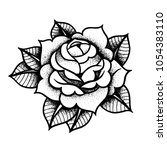 tattoo rose flower.tattoo ... | Shutterstock .eps vector #1054383110