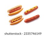Small photo of Savory Delight: Close-Up of a Delicious Hot Dog Served on white background, Satisfying Your Appetite in 4K Resolution