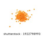 Red Lentils Pile Isolated. Dry...