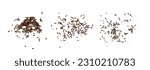 Small photo of Candy Sprinkle Pile, Donut Chocolate Sprinkles Isolated, Sweet Brown Glaze Decoration, Chocolate Vermicelli on White Background Top View