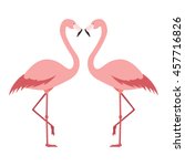 Two Pink Flamingos. Love. Cute...