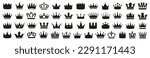 set of black crown icons. black ...