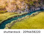Aerial View Of A Winding River...
